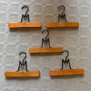 Vintage made in Germany Wooden Clip Pant Hangers - Set of 5 -